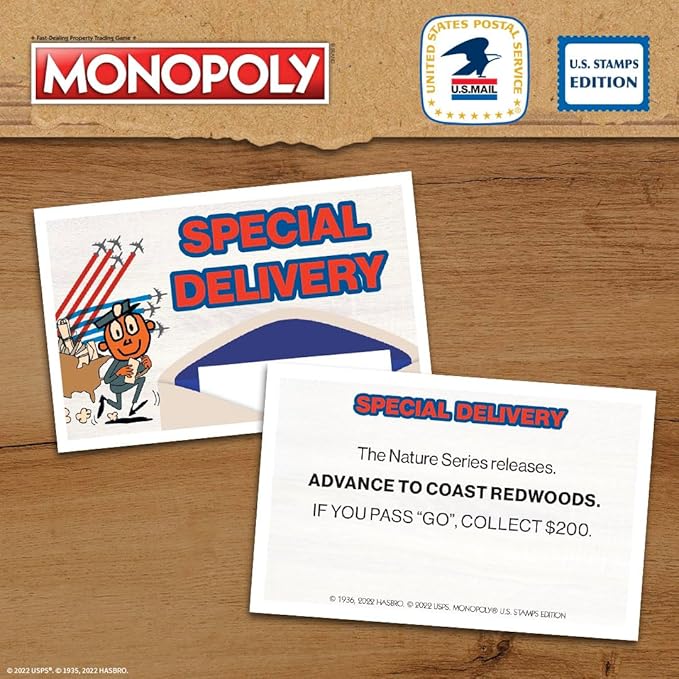 Monopoly: U.S. Stamps Edition | Buy Sell Trade Iconic &amp Collectible USPS Stamps | Classic Monopoly Game | Officially-Licensed United States Postal Service Merchandise