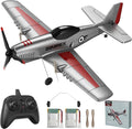 SIMREX RC Plane for Kids - 2.4GHz 3-Channel Remote Control Airplane Toy with 6-Axis Gyro 2 Speeds 2 Batteries P51 RC Airplane Foam Glider - Gift for Boys &amp Girls