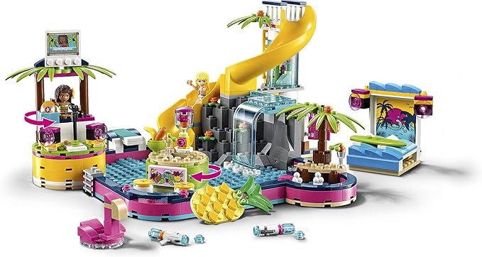 LEGO Friends Andrea's Pool Party 41374 Toy Pool Building Set with Andrea and Stephanie Mini Dolls for Pretend Play Includes Toy Juice Bar and Wave Machine (468 Pieces)