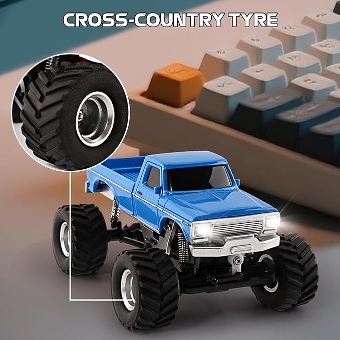 1:36 Mini RC Crawler JIABAILE 3601 4WD Off-Road RC Car with 2.4G Remote Battery &amp Lights RTR for Adults Hobby Gifts Toys (Yellow)