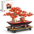 Wise Block Japanese Red Maple Bonsai Tree Building Toy Set for Adults - 900 Pcs Artificial Bonsai Tree Building Blocks for Adults Easter Gift for Women Set Home Office Decor