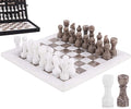 Marble Chess Set for Adults 12 Handmade White &amp Oceanic Board Game with 32 Chess Pieces 2 Extra Queens &amp Storage Box Luxury Travel Game Elegant for Home Decor