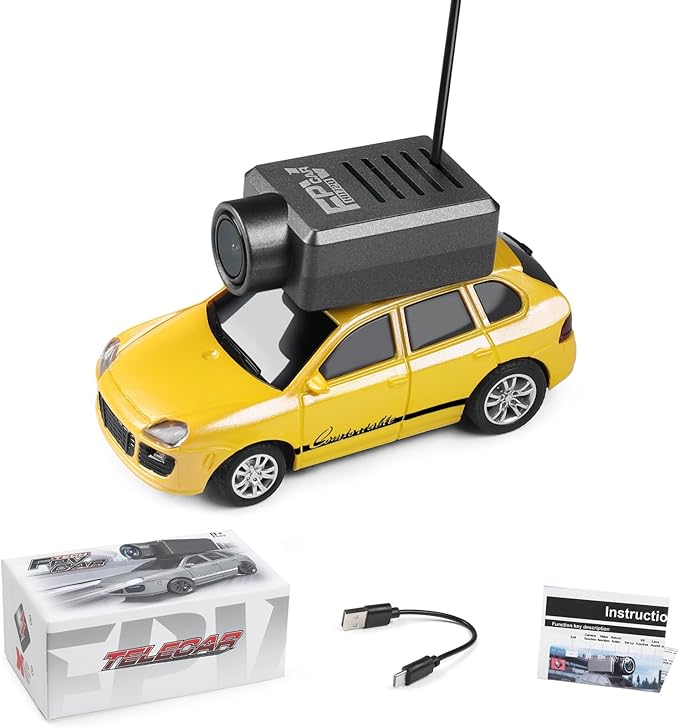 WLtoys Mini RC Car 1:64 Scale FPV RC Drift Car with 720P HD Camera 2.4GHz WiFi App Control with Gyro Mini Racing Toys for Teens and Adults (Yellow)