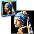 Pix Brix Pixel Art kit Puzzle Bricks - Girl w/Pearl Earring 6 400 Pieces - Patented Colorful Building Bricks to Recreate This Famous Print Create Builds Without Water Iron or Glue