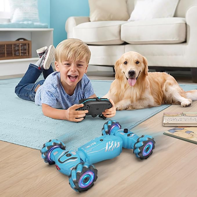 Dysaim Gesture Sensing RC Stunt Car Cool Birthday Gifts for Boys Ages 6-12 Toys 4WD Remote Control Car 360° Rotate Transform Drift RC Cars with Lights Music Sprayer 2.4Ghz Hand Controlled