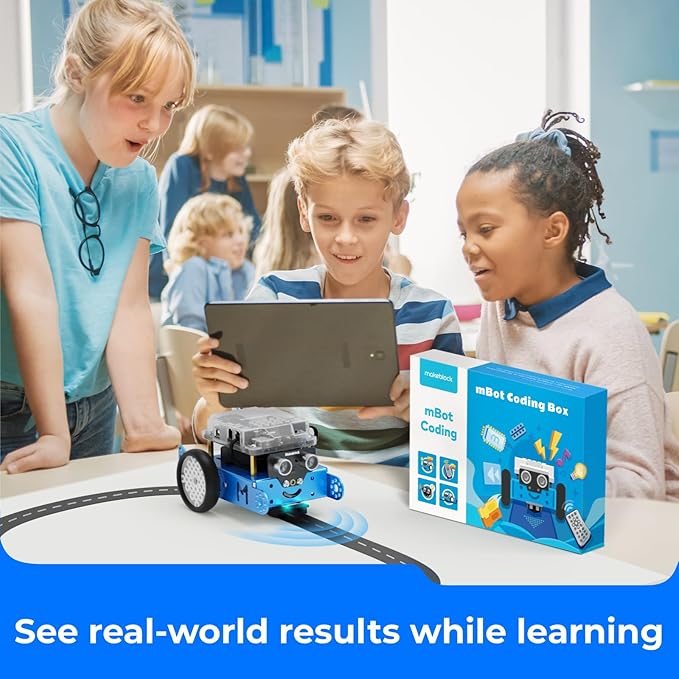 Makeblock mBot Robot Kit with Scratch Coding Box STEM Projects for Kids Learn to Code with Scratch Arduino Programmable Robot with 4 Programming Learning Projects Gifts for Boys Girls Aged 8-12