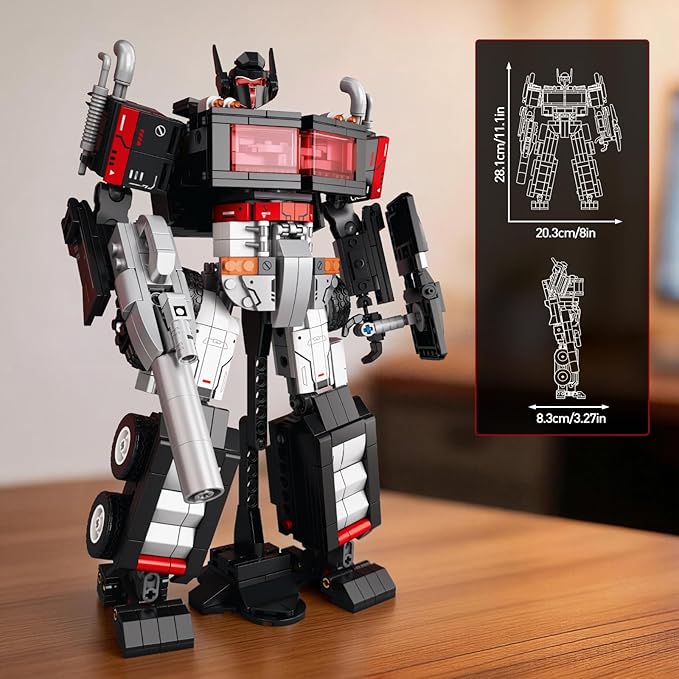 HIGH GODO Transforming Building Set 2 in 1 Transforming Robot and Truck Model Kit for Display or Play Collectible Robots Gifts Toys for Teens Adults 14+ (688 PCS)