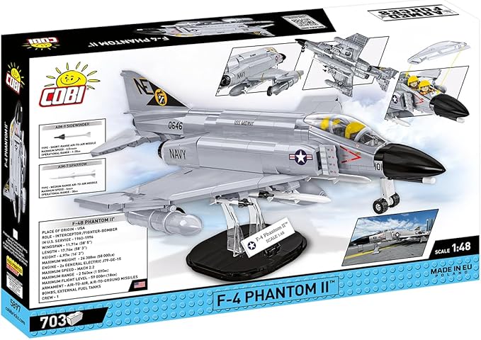COBI Armed Forces F-4 Phantom II Aircraft Carrier Building Set 703 Pieces
