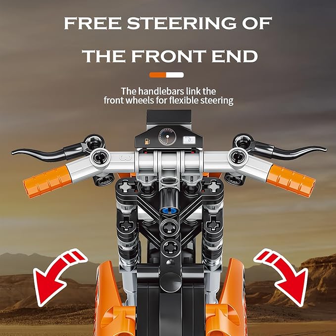 Motorcycle Building Blocks Set Technic Motorcycle 1:8 Scale Collectible Model Kit STEM Building Toy Bricks Set for Boys Teens Adults Display Gift for Motorcycle Fans (434 PCS)