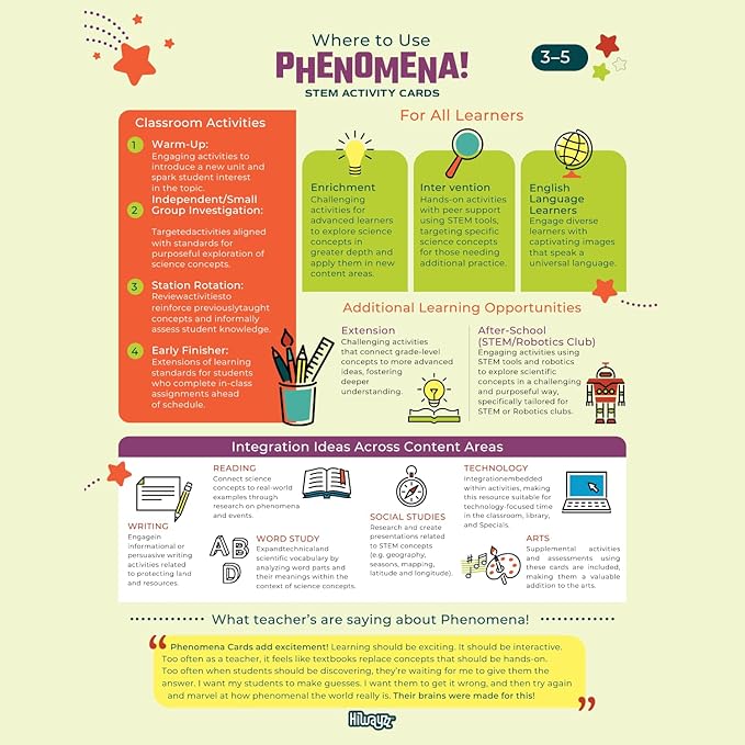 STEM Activity Cards Ages 8+ | 100 Cards for Classroom Activities | Over 150 Hours of Hands-On Science Exploration | Teacher Must-Haves