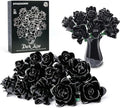 Black Roses Compatible with Lego Roses Bouquet Valentines Day Gifts for Her WomenGirlfriend Wife or Couples Gothic Decor Legi Flowers（No Vase）