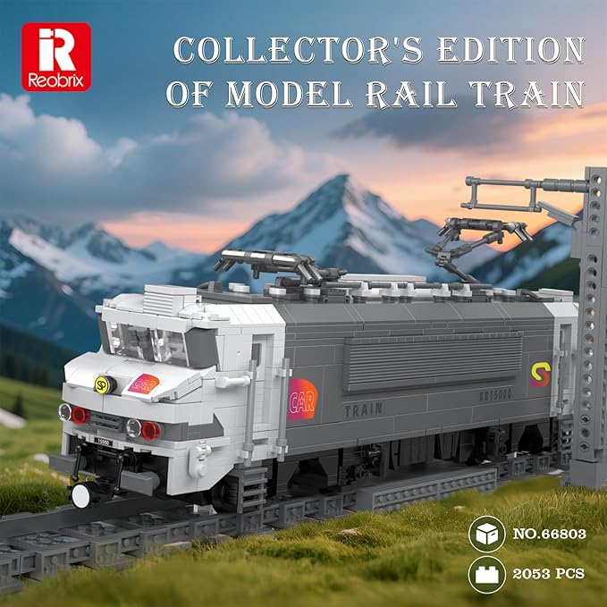 Reobrix BB15000 Train Building Block Set 66803 Collectible Electric Locomotive Display Creative Model for Train Fans Gift for Adults 14+(2053PCS)