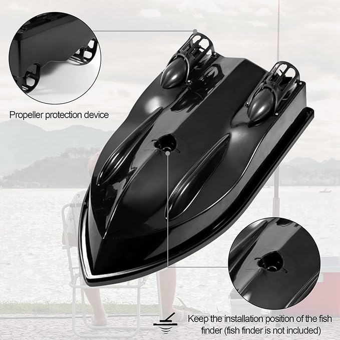 Bait Boat for Fishing RC Fishing Bait Boat for Carp Fishing - 546Yards Remote Control with 3.3lbs Loading (Camo Green)