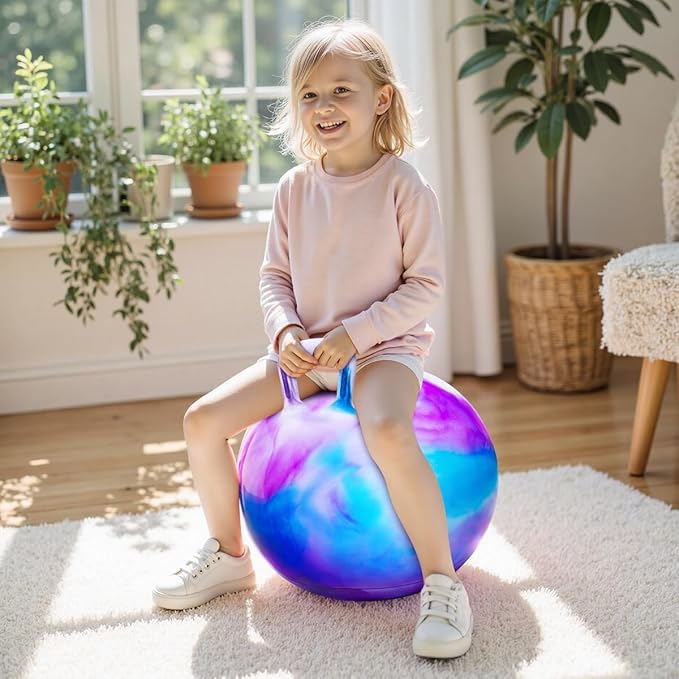 PlayZap Hopper Balls for Kids 6-12 20 Inches Bouncy Ball with Handle 20 Inflatable Bouncing Hopper 50cm Bouncing Toys Outdoor Hopping Toys for Girls Boys Gifts