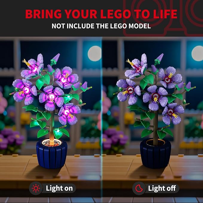 BRIKSMAX 2.0 Light Kit for Lego-Hibiscus -Innovative Led Lighting Compatible with Lego The Botanical Collection 10372 - Not Included Model Set