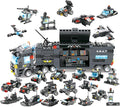 8 in 1 City Police Station Building Kit SWAT Mobile Command Center Truck Building Toy with Police Car Helicopter Patrol Boat Best Learning and Roleplay Swat Toy Gift for Boys and Girls-647 Pieces