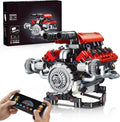 HIGH GODO V8 Engine That Works Visible Car Engine Model Kit with Motor and Lights Build Your Own Car Engine Kit with App Control Kit STEM Toys Gifts for Teens Adults 14+ (660 PCS)