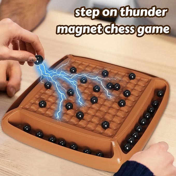 Magnet Game Magnetic Game Chess 40 Piceses Family Games for Kids and Adults Board Game for Kids 8-12 Family Games Night 2-4 Players Gifts for Teens Kid (Brown)