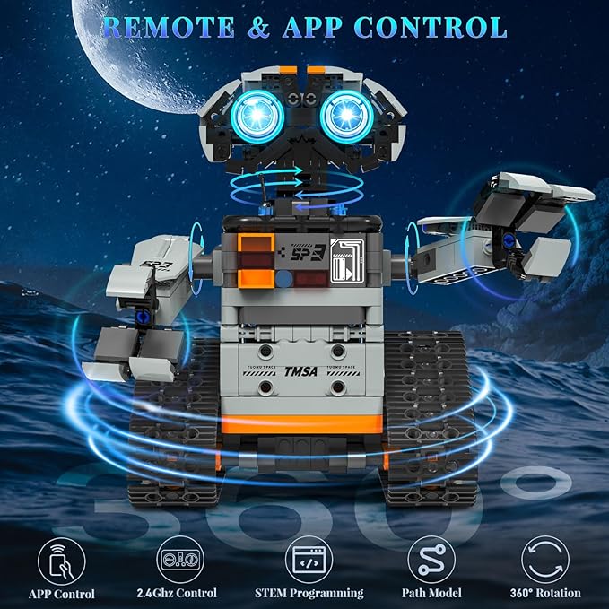 5in1 STEM Robot Building Kit for Kids 6-14+ APP &amp Remote Control STEM Robot Dinosaur Car Building Toys for Kid Science Learning 688 Pcs DIY Building Blocks Set Boys Girls Birthday Xmas Gifts Id
