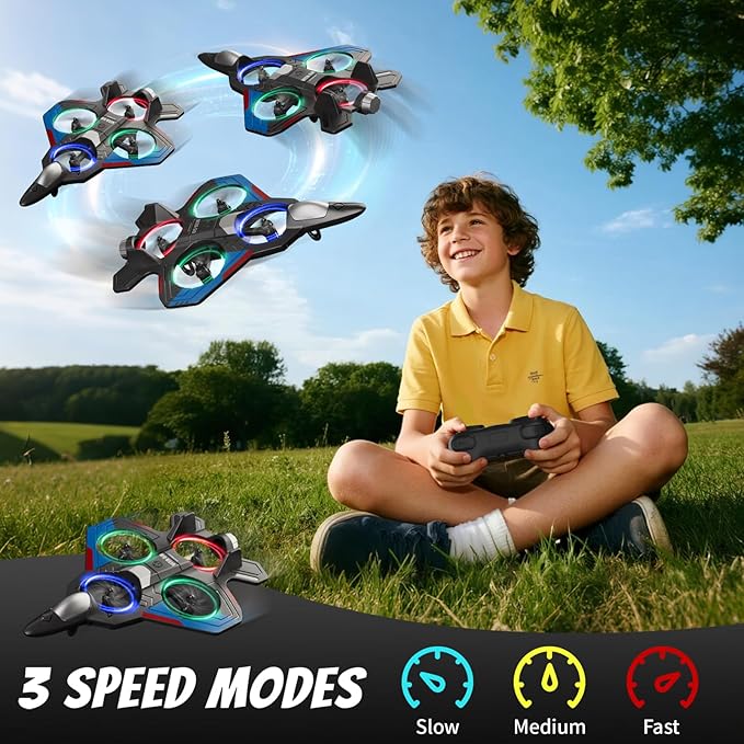 Foam Remote Control Airplanes with 3 Batteries RC Plane Airplane Toys for Boys Kids Adults Beginners 4-8 8-12 12-16 RC Planes Fighter Jet Helicopter Drones for Kids Adults 360° Flip Easy to Fly