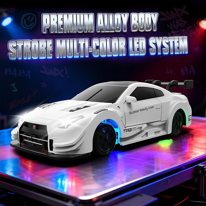 RC Drift Car 1/43 Mini RC Drift Car with Gyro 2.4GHz Full Proportional Control 20M/H 4WD High Speed Remote Control Alloy LED Lights &amp Drift Tires Toys Gift for Adults Boys and Girls