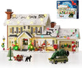 Christmas Holiday House Building Set DIY Christmas Holiday Snow Village with Clark's Car Christmas House Compatible with Lego Gifts for Boys Girls Family and Friends (1484pcs)