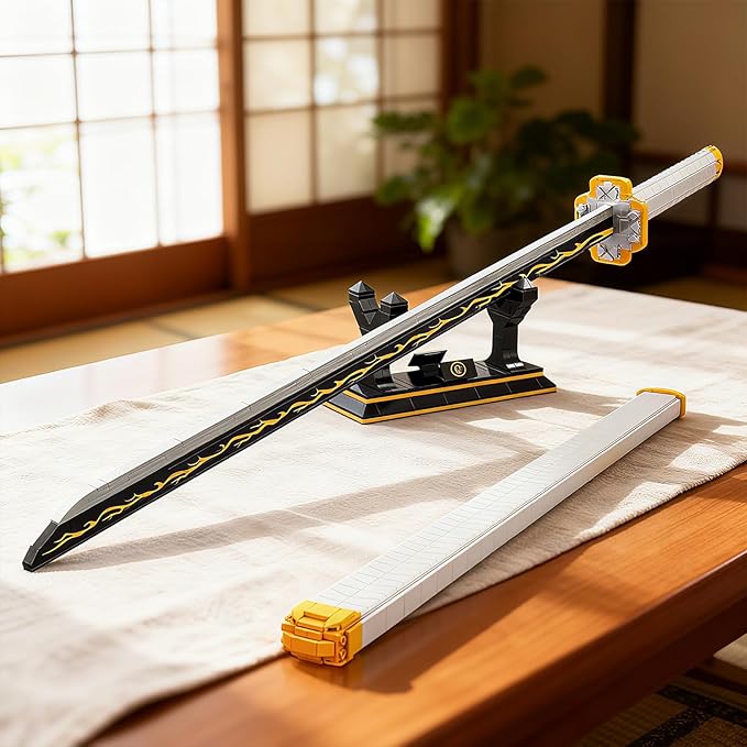 39in Sword Building Block Sets Compatible with Lego Set 956PCS Zentisu Samurial Sword with Scabbard and Stand for Boys Adults 8 9 10 11 12 13 14