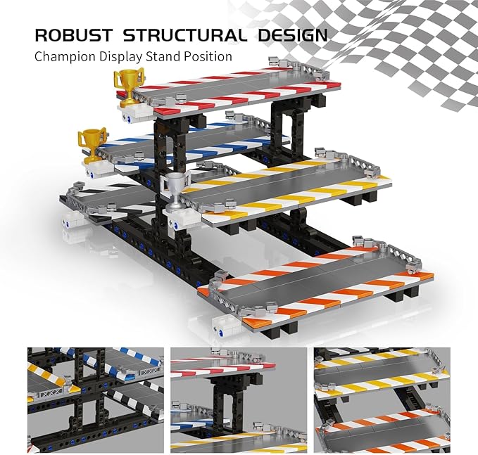 Display Stand Building Kit 578 Pcs Compatible with Lego Speed Champions 8-Stud 76917 76908 76918 76915 76914 76907 76901 76902 &amp More Parking Garage Shelves Gift for Adults &amp Kids