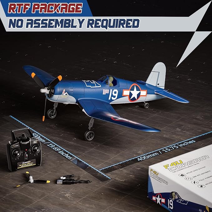 LEAMBE Brushless 4 Channel RC Plane F4U Corsair 500mm Remote Control Airplane Fighter RTF with 6-Axis Gyro 3 Modes &amp Aerobatics for Beginners &amp Adults