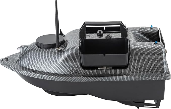 RC Bait Boat 600m/1968ft Long-Distance Control Surf Fishing Bait Boat 4.4LBS Loading Capacity with Dual 5200mAh Battery and LCD for Lake/Ocean Angling Auto Navigation (Gray)