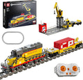 Mould King Remote Control Train Building Set 1170pcs Diesel Locomotive Train Toy with Loop Track Crane Containers Semi Trailer for Assembly Construction Model Kit for Teens and Adults (Age 14+)