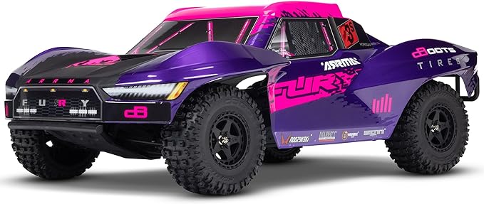 ARRMA RC Truck 1/10 FURY 2wd 223S BLX Brushless Short Course Truck RTR (Battery and Charger Not Included) with DSC Purple ARA3521T3