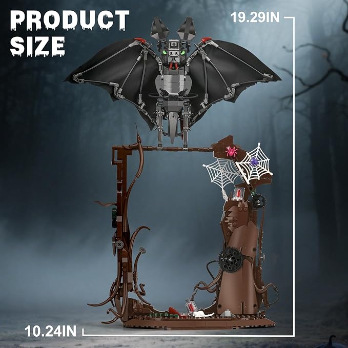 Mechanical Horror Bat Building Set for AdultBat Bird Building Blocks ToysHome and Office DecorCollectible for Adult and Teen Boys 8+(839 PCS)
