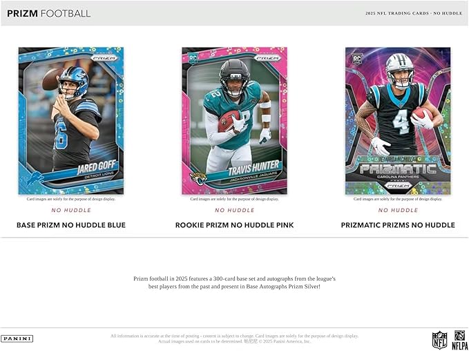 2025 Panini Prizm Football No Huddle Trading Card Box (2 No Huddle Prizm Autographs Per Box)