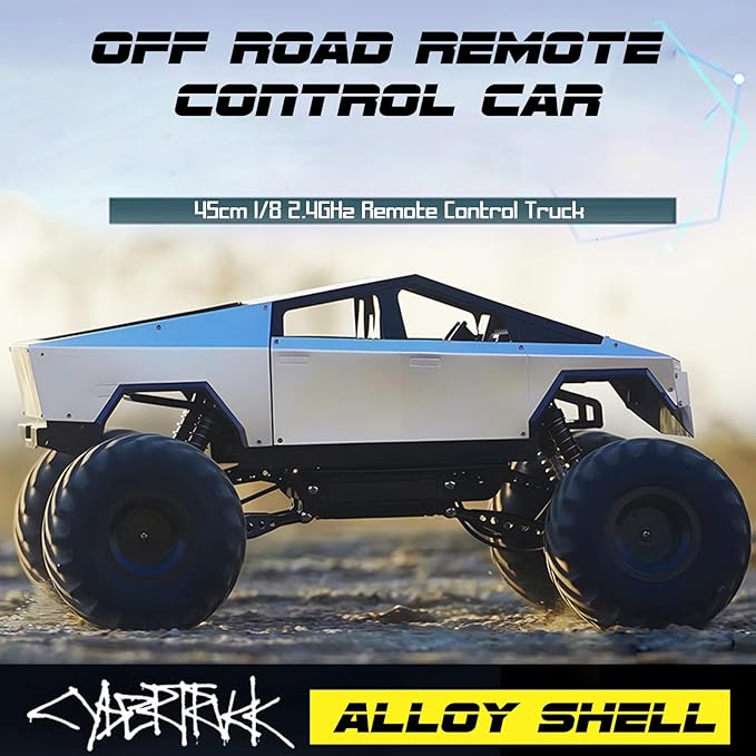 GoolRC 1:8 Scale Large Remote Control Car RC Cars with Metal Shell 2.4GHz 4WD RC Truck with Headlights All Terrain Off Road Monster Truck with 2 Batteries for Adults