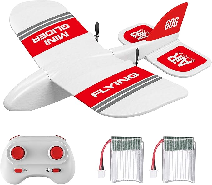GoolRC KF606 RC Plane 2.4GHz 2 Channel Remote Control Airplane EPP Foam Fixed Wing Plane RTF Ready to Fly RC Glider Aircraft with 2 Battery for Beginners