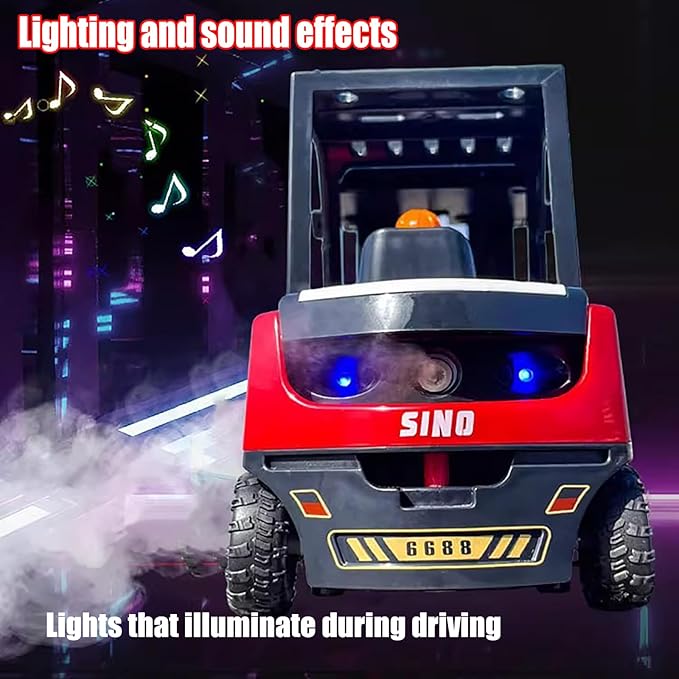 Remote Control Forklift 11 Channel 2 in 1 RC Forklift Transform Lift Fork &amp Hook 2.4Ghz RC Construction Vehicle Toy with Lights Sound Spray Function for Kids Adults