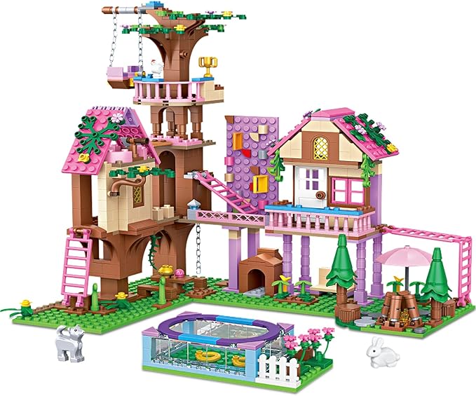 Tree House Building Set Compatible with Friend 756 PCS Forest House Building Kit Birthday Gift for Kids Girls Age 14+ Years（7681）