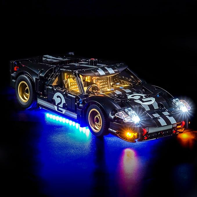 Upgraded Led Light Kit Compatible with Lego 1966 Ford GT40 MKII Race Car Building Set Lights Decoration Compatible with Lego 42223 Best Gifts for Adults (Model Not Included)