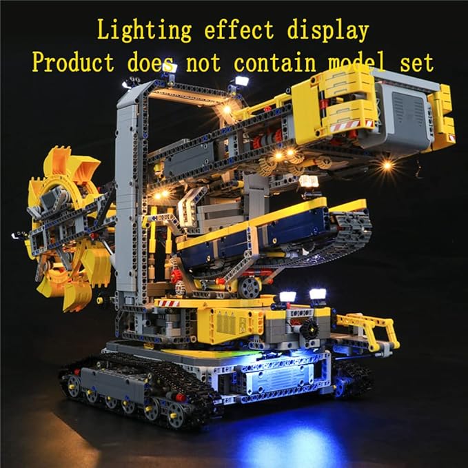 LED Light Kit Compatible with Lego Bucket Wheel Excavator - Lighting Set for Technic 42055 Building Model (Model Set Not Included)