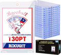 25-Pack Sleeved Magnetic Card Holders -130pt One Touch Card Holder with 2.63x3.7 Larger Inner Dimension First Insert Card into Soft Card Sleeve Then Place into Card Holder for Double Protection