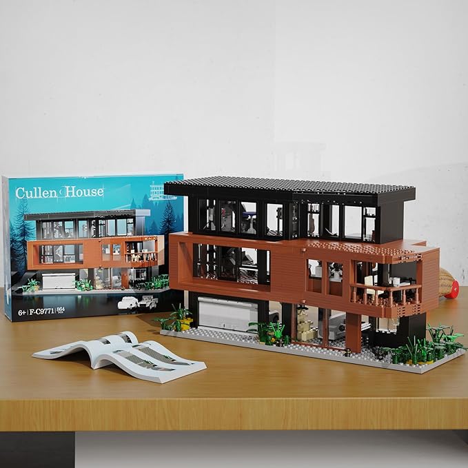 House Building Set Compatible with Lego Architecture Blocks Valentine Romance Films Fans House Creative Present for Adult Halloween Christmas (864 Pcs)