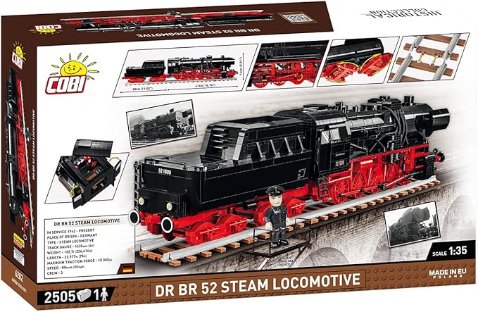 COBI Historical Collection DR BR Class 52 Steam Locomotive Building Set 2505 Pieces
