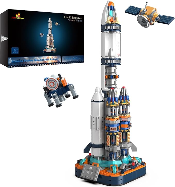 JMBricklayer Space Rocket Building Sets for Adults 70110 Spaceship Exploration Space Toys Space Shuttle Rocket Ship Collectible Display Model Set Gifts for Adults