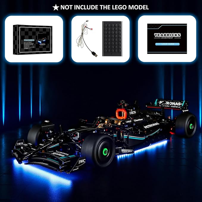 YEABRICKS LED Light for 42171 Technic Mercedes-AMG F1 W14 E Performance Building Blocks Model (Building Set NOT Included)