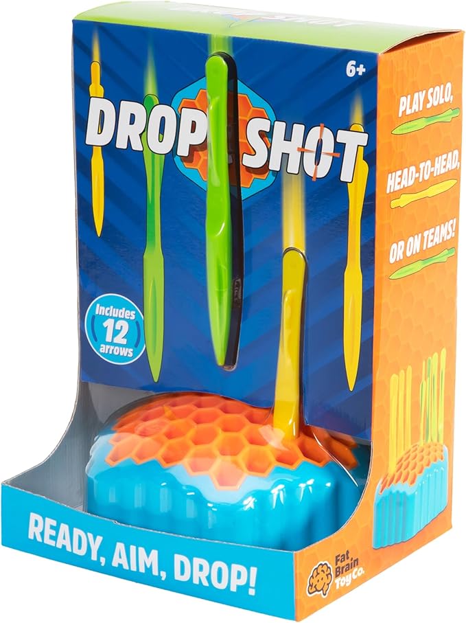 Fat Brain Toys Drop Shot - Ready Aim Drop! 2-Player Skill Game for Ages 6+