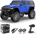 RCS24 Off Road 1/24 RC Truck 4x4 Off Road Crawler Climbing Vehicle All Terrain RC Monster Truck Remote Control Car with Bright Headlight 2 Batteries Waterproof Hobby RTR (Blue)