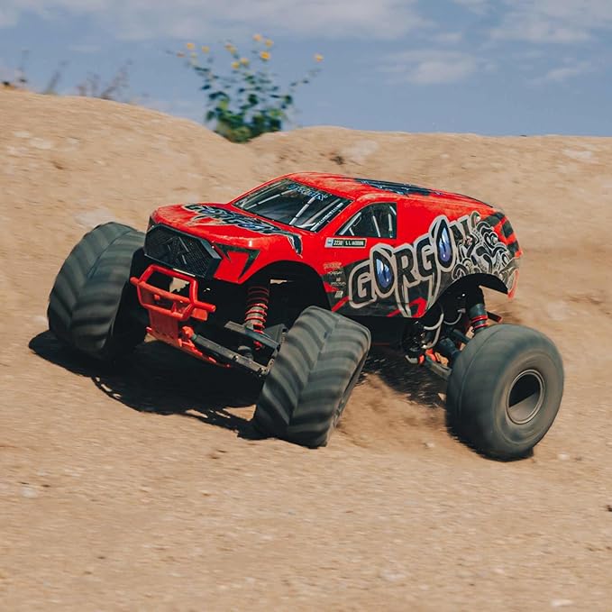 ARRMA RC Truck Gorgon 2 Wheel Drive MT 1/10 RTR (Ready-to-Run Battery and Charger Included) Smart 3300 7C S120 USB Red ARA3230ST2