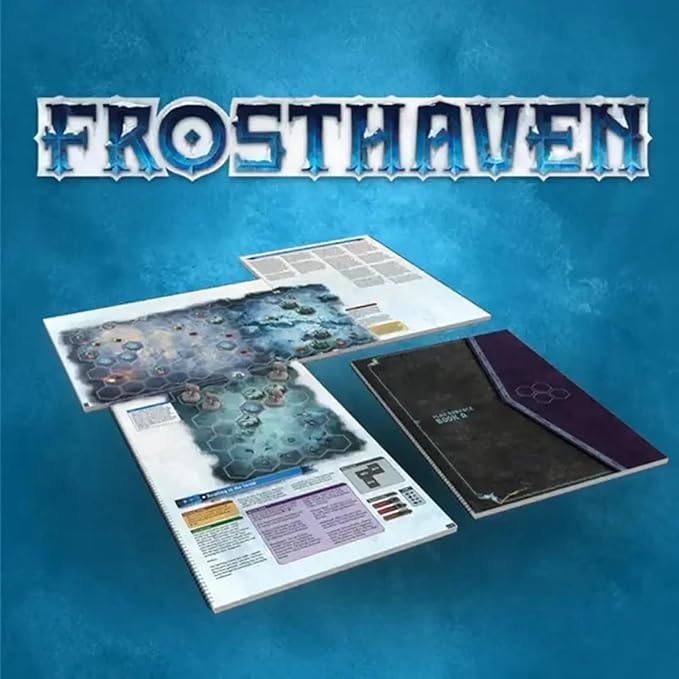 Cephalofair Games Frosthaven Play Surface Books – 4-Book Set – Official Board Game Accessory with Scenario Text &amp Rules