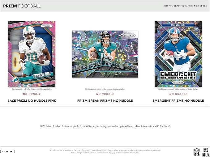 2025 Panini Prizm Football No Huddle Trading Card Box (2 No Huddle Prizm Autographs Per Box)